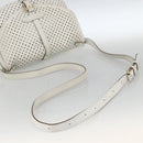 LOUIS VUITTON Leather Perfo Saumur 30 Shoulder Bag White M93997 LV Auth BAZ425A-7