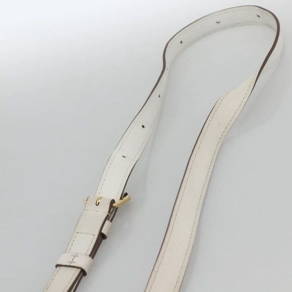 LOUIS VUITTON Leather Perfo Saumur 30 Shoulder Bag White M93997 LV Auth BAZ425A