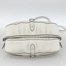 LOUIS VUITTON Leather Perfo Saumur 30 Shoulder Bag White M93997 LV Auth BAZ425A-5