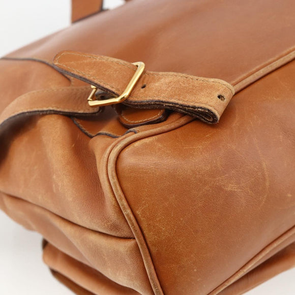 GUCCI Bamboo Backpack Leather Brown Gold 003.58.0016 Auth BAZ426