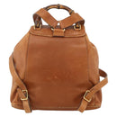 GUCCI Bamboo Backpack Leather Brown Gold 003.58.0016 Auth BAZ426-2
