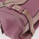 Salvatore Ferragamo Gancini Tote Bag Leather Pink Silver Auth BAZ427-10
