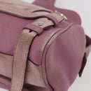 Salvatore Ferragamo Gancini Tote Bag Leather Pink Silver Auth BAZ427-11