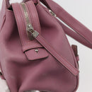 Salvatore Ferragamo Gancini Tote Bag Leather Pink Silver Auth BAZ427-14