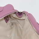 Salvatore Ferragamo Gancini Tote Bag Leather Pink Silver Auth BAZ427-17