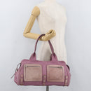 Salvatore Ferragamo Gancini Tote Bag Leather Pink Silver Auth BAZ427-21