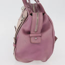 Salvatore Ferragamo Gancini Tote Bag Leather Pink Silver Auth BAZ427-4