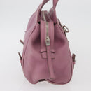 Salvatore Ferragamo Gancini Tote Bag Leather Pink Silver Auth BAZ427-5