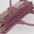 Salvatore Ferragamo Gancini Tote Bag Leather Pink Silver Auth BAZ427-6