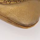 GUCCI GG Canvas Guccissima Sherry Line Bag Leather Gold 153029 Auth BAZ429-12
