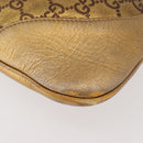 GUCCI GG Canvas Guccissima Sherry Line Bag Leather Gold 153029 Auth BAZ429-13