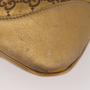 GUCCI GG Canvas Guccissima Sherry Line Bag Leather Gold 153029 Auth BAZ429-14