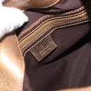 GUCCI GG Canvas Guccissima Sherry Line Bag Leather Gold 153029 Auth BAZ429-17