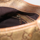 GUCCI GG Canvas Guccissima Sherry Line Bag Leather Gold 153029 Auth BAZ429-21