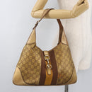 GUCCI GG Canvas Guccissima Sherry Line Bag Leather Gold 153029 Auth BAZ429-24