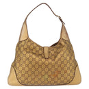 GUCCI GG Canvas Guccissima Sherry Line Bag Leather Gold 153029 Auth BAZ429-3