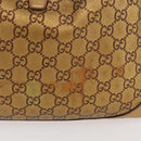 GUCCI GG Canvas Guccissima Sherry Line Bag Leather Gold 153029 Auth BAZ429-4