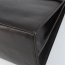Salvatore Ferragamo Gancini Hand Bag Leather 2way Dark Brown Gold Auth BAZ434-10