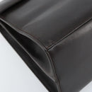 Salvatore Ferragamo Gancini Hand Bag Leather 2way Dark Brown Gold Auth BAZ434-11