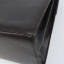 Salvatore Ferragamo Gancini Hand Bag Leather 2way Dark Brown Gold Auth BAZ434-12