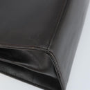 Salvatore Ferragamo Gancini Hand Bag Leather 2way Dark Brown Gold Auth BAZ434-13