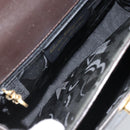 Salvatore Ferragamo Gancini Hand Bag Leather 2way Dark Brown Gold Auth BAZ434-18
