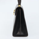 Salvatore Ferragamo Gancini Hand Bag Leather 2way Dark Brown Gold Auth BAZ434-4