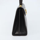 Salvatore Ferragamo Gancini Hand Bag Leather 2way Dark Brown Gold Auth BAZ434-5
