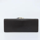 Salvatore Ferragamo Gancini Hand Bag Leather 2way Dark Brown Gold Auth BAZ434-9