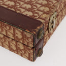Christian Dior Trotter Canvas Trunk Red Gold Auth BAZ436-15