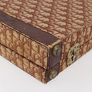 Christian Dior Trotter Canvas Trunk Red Gold Auth BAZ436-16
