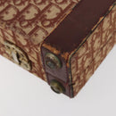Christian Dior Trotter Canvas Trunk Red Gold Auth BAZ436-17