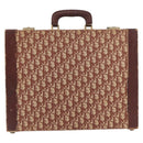 Christian Dior Trotter Canvas Trunk Red Gold Auth BAZ436-13