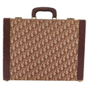 Christian Dior Trotter Canvas Trunk Red Gold Auth BAZ436-2