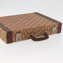 Christian Dior Trotter Canvas Trunk Red Gold Auth BAZ436-6
