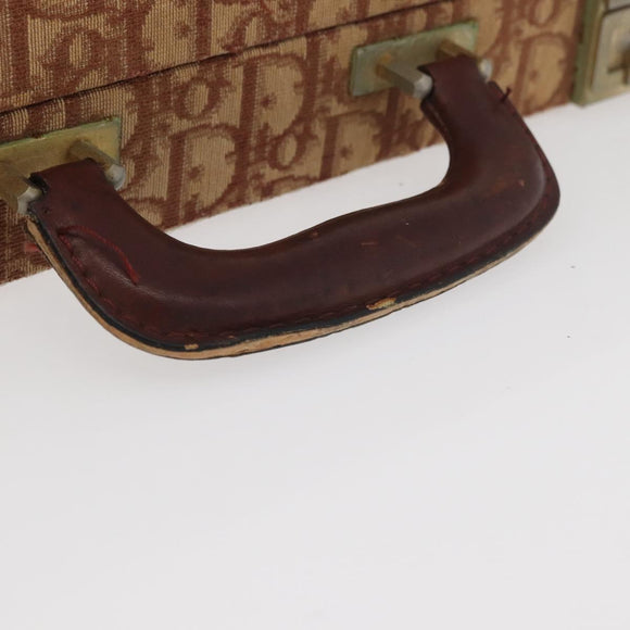 Christian Dior Trotter Canvas Trunk Red Gold Auth BAZ436