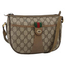 GUCCI GG Supreme Web Sherry Line Bag PVC Beige Gold 89 02 032 Auth BAZ440-1