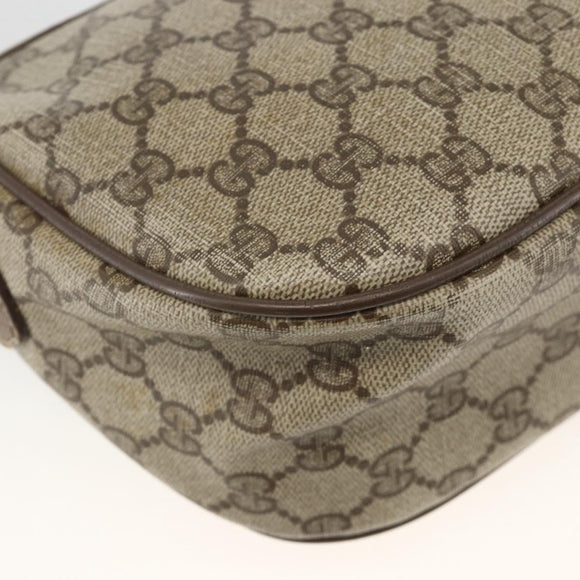 GUCCI GG Supreme Web Sherry Line Bag PVC Beige Gold 89 02 032 Auth BAZ440