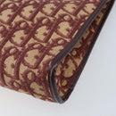 Christian Dior Trotter Canvas Shoulder Bag Red Gold Auth BAZ444-12