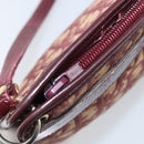 Christian Dior Trotter Canvas Shoulder Bag Red Gold Auth BAZ444-15