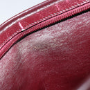 Christian Dior Trotter Canvas Shoulder Bag Red Gold Auth BAZ444-16