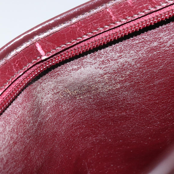 Christian Dior Trotter Canvas Shoulder Bag Red Gold Auth BAZ444