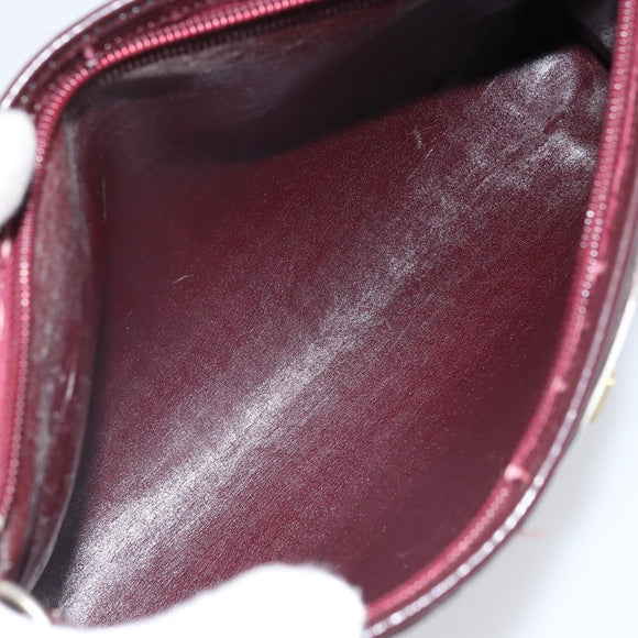Christian Dior Trotter Canvas Shoulder Bag Red Gold Auth BAZ444