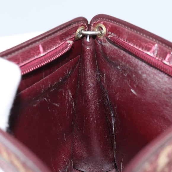 Christian Dior Trotter Canvas Shoulder Bag Red Gold Auth BAZ444