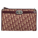 Christian Dior Trotter Canvas Shoulder Bag Red Gold Auth BAZ444-2