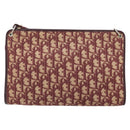 Christian Dior Trotter Canvas Shoulder Bag Red Gold Auth BAZ444-3