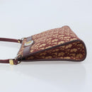 Christian Dior Trotter Canvas Shoulder Bag Red Gold Auth BAZ444-5
