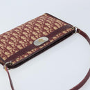 Christian Dior Trotter Canvas Shoulder Bag Red Gold Auth BAZ444-6