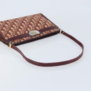 Christian Dior Trotter Canvas Shoulder Bag Red Gold Auth BAZ444-7