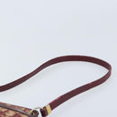 Christian Dior Trotter Canvas Shoulder Bag Red Gold Auth BAZ444-8